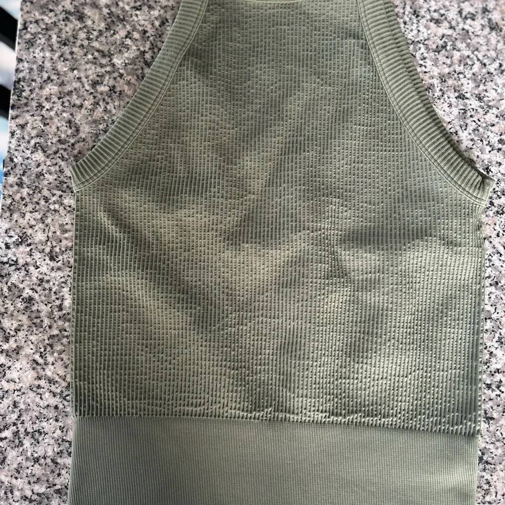 Free People Olive Ribbed high neck tank - Picture 3 of 5